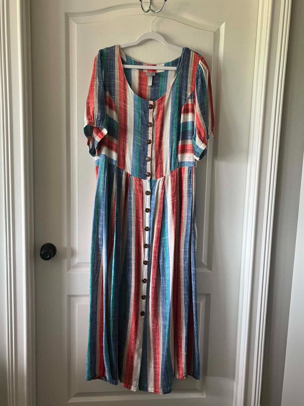 Ulla Popken Striped Linen Blend Button Front Dress size 20 - Picture 7 of 11
